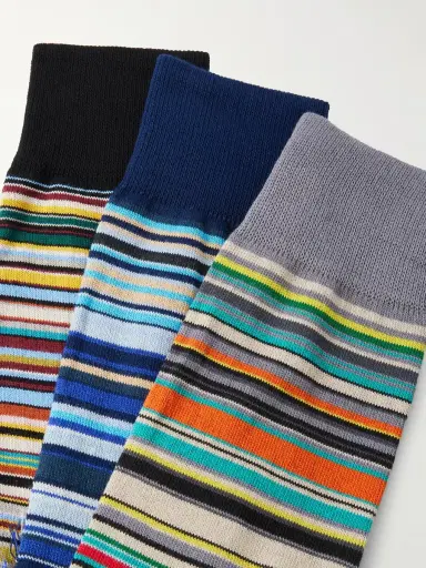 Paul Smith Six-Pack Striped Cotton-Blend Socks - Men | Thumbnail 2 Paul Smith Six-Pack Striped Cotton-Blend Socks - Men | Thumbnail 2