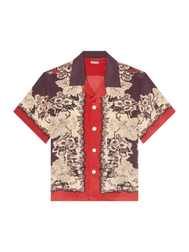 Storybook Camp-Collar Printed Silk Shirt - Men