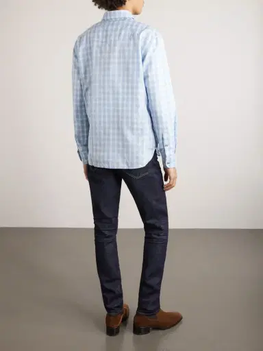 Tom Ford Slim-Fit Checked Cotton and Linen-Blend Shirt - Men | Thumbnail 4