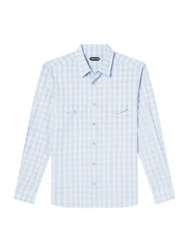 Tom Ford Slim-Fit Checked Cotton and Linen-Blend Shirt - Men | Thumbnail 1