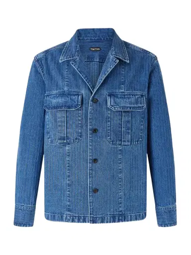 Tom Ford Herringbone Denim Overshirt - Men | Thumbnail 1