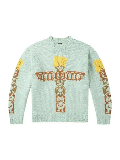 KAPITAL Peckish Totem Pole Intarsia Wool Sweater - Men | Thumbnail 1 KAPITAL Peckish Totem Pole Intarsia Wool Sweater - Men | Thumbnail 1