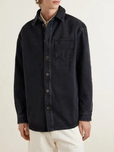 Loewe Anagram Logo-Embroidered Denim Overshirt - Men | Thumbnail 3