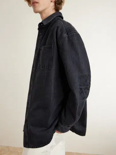 Loewe Anagram Logo-Embroidered Denim Overshirt - Men | Thumbnail 5