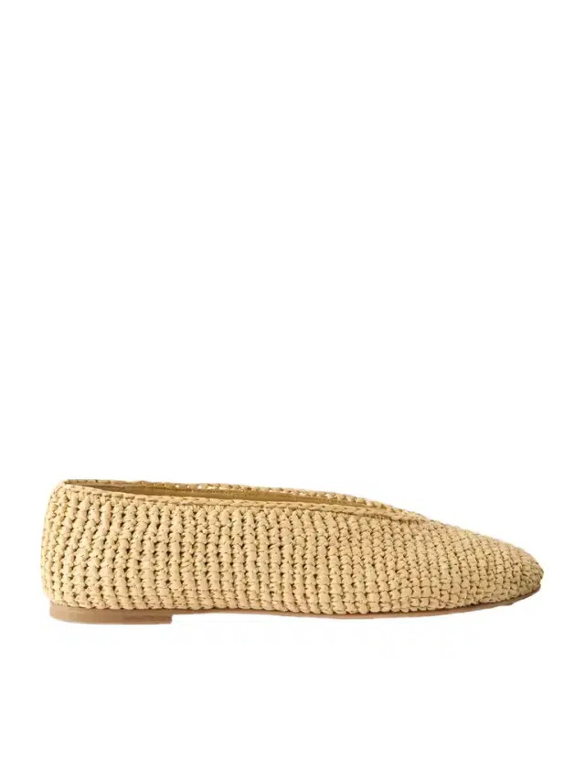 Rosa Intrecciato Leather Ballet Flats