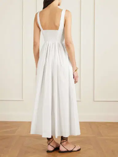 Matteau Gathered Organic Cotton-poplin Midi Dress | Thumbnail 3 Matteau Gathered Organic Cotton-poplin Midi Dress | Thumbnail 3