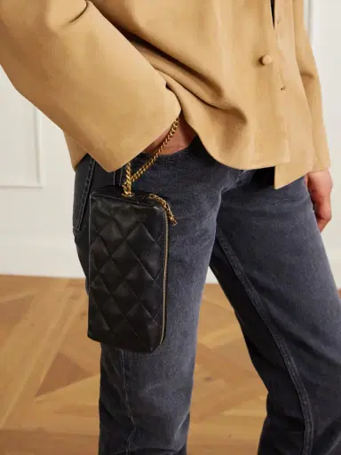 Saint Laurent Cassandre Bijou Quilted Textured-leather Pouch | Thumbnail 2 Saint Laurent Cassandre Bijou Quilted Textured-leather Pouch | Thumbnail 2