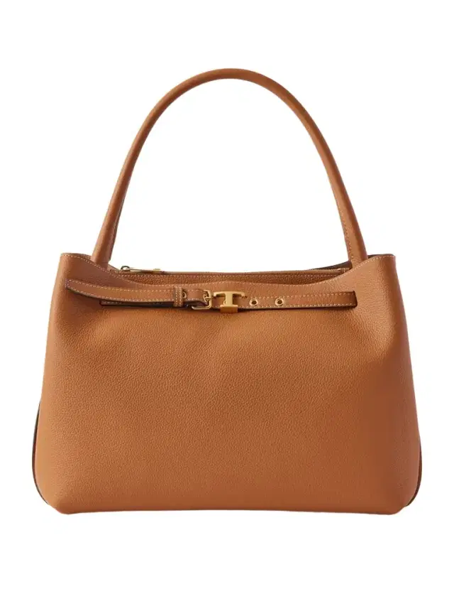 Small Belted Textured-leather Tote