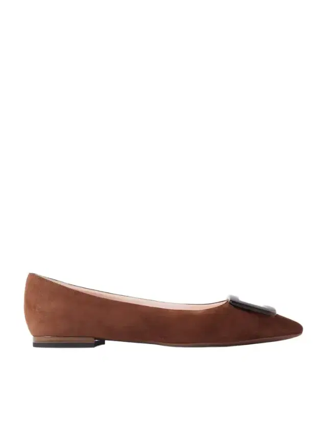 Gommettine Buckled Suede Ballet Flats