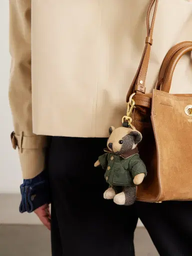Burberry Gold-tone Shell And Cashmere Keychain | Thumbnail 2 Burberry Gold-tone Shell And Cashmere Keychain | Thumbnail 2