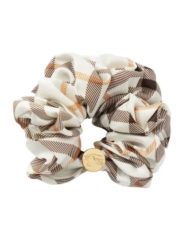 Embellished Checked Silk-twill Scrunchie