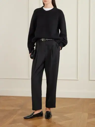 TWP Cornelia St. Satin-trimmed Wool Tapered Pants | Thumbnail 2