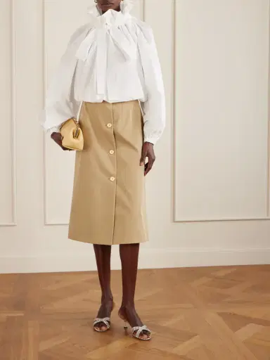 Patou Tie-detailed Ruffled Cotton-poplin Blouse | Thumbnail 2 Patou Tie-detailed Ruffled Cotton-poplin Blouse | Thumbnail 2