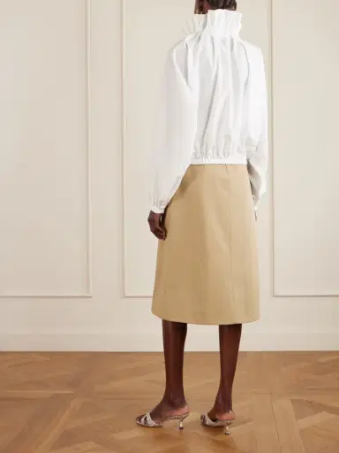 Patou Tie-detailed Ruffled Cotton-poplin Blouse | Thumbnail 4 Patou Tie-detailed Ruffled Cotton-poplin Blouse | Thumbnail 4