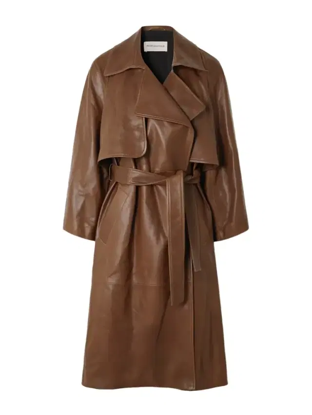Cisely Belted Leather Trench Coat