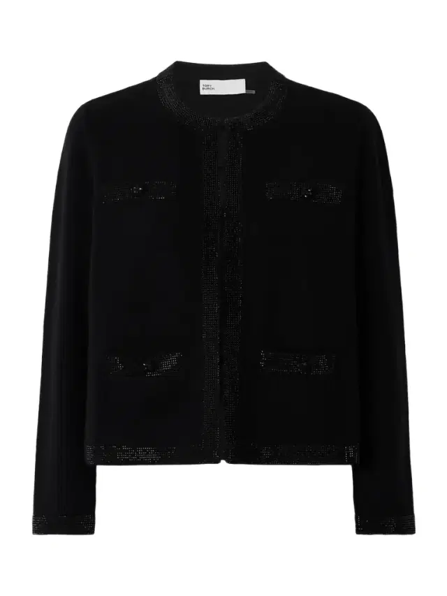 Kendra Crystal-embellished Wool-blend Cardigan