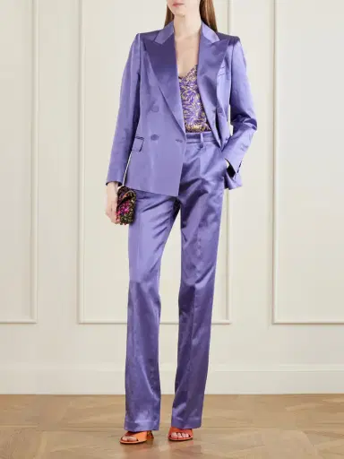 Dries Van Noten Double-breasted Satin Blazer | Thumbnail 2