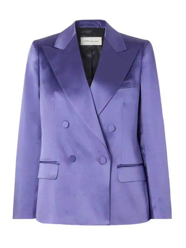 Double-breasted Satin Blazer