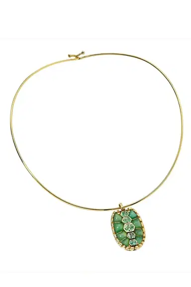 Retrouvaí Chrysoprase Paraiba Tortoiseshell Pendant Necklace | Thumbnail 1