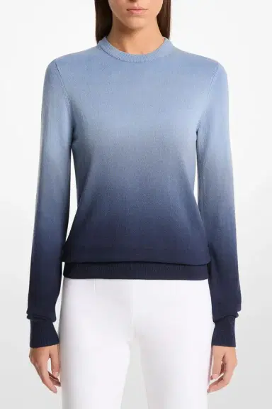 Michael Kors Collection Ombre Long Sleeve Crewneck | Thumbnail 2 Michael Kors Collection Ombre Long Sleeve Crewneck | Thumbnail 2
