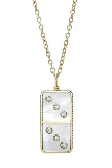 Retrouvaí Pearl Diamond Classic Domino Necklace | Thumbnail 1 Retrouvaí Pearl Diamond Classic Domino Necklace | Thumbnail 1