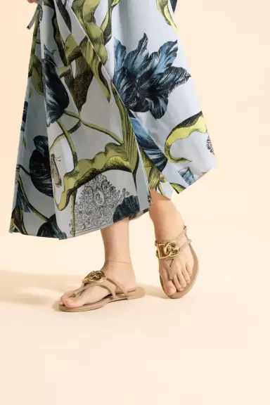 Dolce & Gabbana Rubber Thong Sandal - Powder Gold | Thumbnail 2