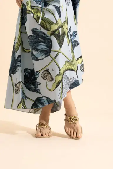 Dolce & Gabbana Rubber Thong Sandal - Powder Gold | Thumbnail 3