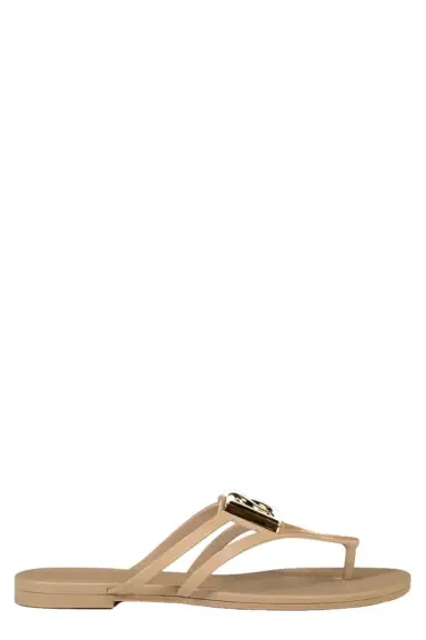 Dolce & Gabbana Rubber Thong Sandal - Powder Gold | Thumbnail 1