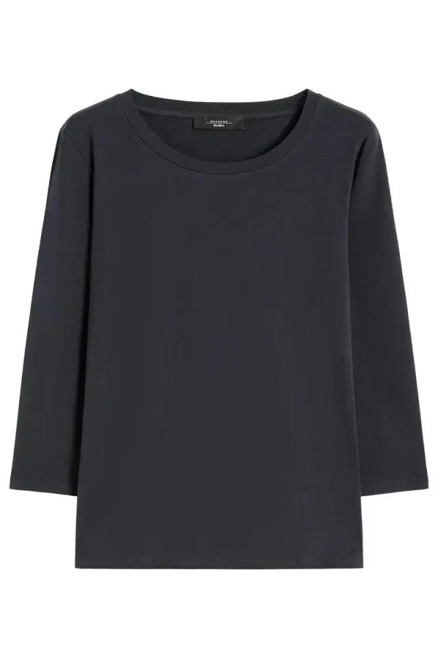 Sleeve Cotton Stretch Tee - Black