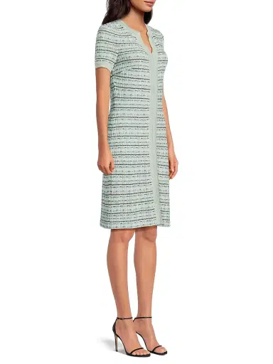 Misook Women's Plaid-Textured Sheath Knee-Length Dress | Thumbnail 4 Misook Women's Plaid-Textured Sheath Knee-Length Dress | Thumbnail 4