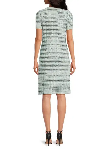 Misook Women's Plaid-Textured Sheath Knee-Length Dress | Thumbnail 5 Misook Women's Plaid-Textured Sheath Knee-Length Dress | Thumbnail 5