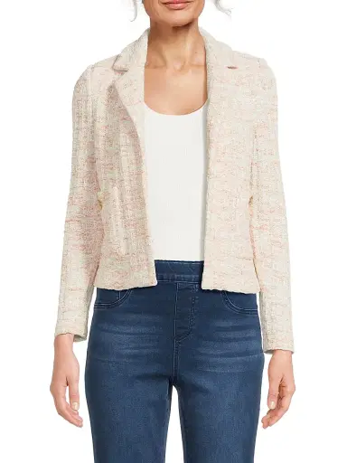 Misook Women's Open-Front Tweed Jacket | Thumbnail 3 Misook Women's Open-Front Tweed Jacket | Thumbnail 3