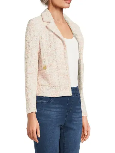 Misook Women's Open-Front Tweed Jacket | Thumbnail 4 Misook Women's Open-Front Tweed Jacket | Thumbnail 4