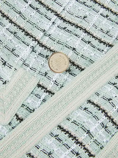 Misook Women's Plaid Textured Knit Jacket - Fresh Mint Mystic Green | Thumbnail 6 Misook Women's Plaid Textured Knit Jacket - Fresh Mint Mystic Green | Thumbnail 6