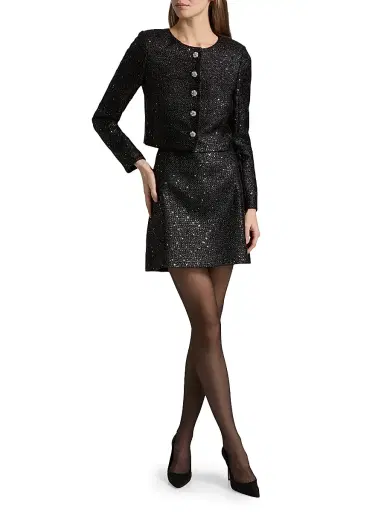 Carolina Herrera Women's Sequined Tweed Crop Jacket | Thumbnail 2 Carolina Herrera Women's Sequined Tweed Crop Jacket | Thumbnail 2