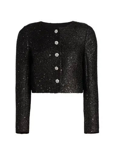 Carolina Herrera Women's Sequined Tweed Crop Jacket | Thumbnail 1 Carolina Herrera Women's Sequined Tweed Crop Jacket | Thumbnail 1