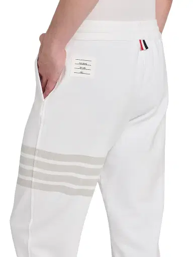 Thom Browne Men's 4 Bar Loopback Overdyed Sweatpants - White - Size XXL | Thumbnail 6 Thom Browne Men's 4 Bar Loopback Overdyed Sweatpants - White - Size XXL | Thumbnail 6