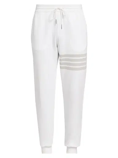 Thom Browne Men's 4 Bar Loopback Overdyed Sweatpants - White - Size XXL | Thumbnail 1 Thom Browne Men's 4 Bar Loopback Overdyed Sweatpants - White - Size XXL | Thumbnail 1