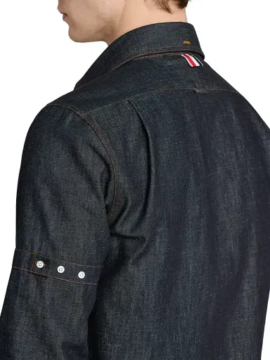 Thom Browne Men's Denim Long-Sleeve Button-Down Shirt - Navy - Size XXL | Thumbnail 6 Thom Browne Men's Denim Long-Sleeve Button-Down Shirt - Navy - Size XXL | Thumbnail 6