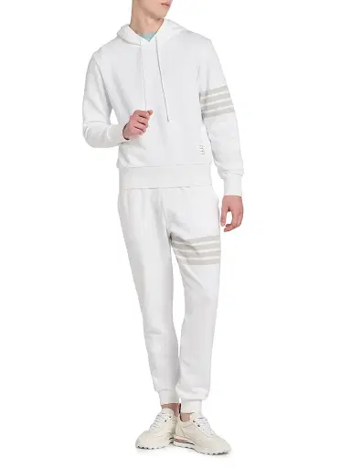 Thom Browne Men's 4 Bar Overdyed Loopback Cotton Hoodie | Thumbnail 2 Thom Browne Men's 4 Bar Overdyed Loopback Cotton Hoodie | Thumbnail 2