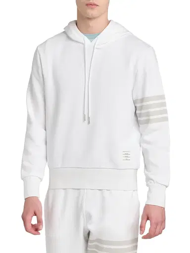 Thom Browne Men's 4 Bar Overdyed Loopback Cotton Hoodie | Thumbnail 3 Thom Browne Men's 4 Bar Overdyed Loopback Cotton Hoodie | Thumbnail 3