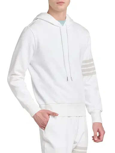 Thom Browne Men's 4 Bar Overdyed Loopback Cotton Hoodie | Thumbnail 4 Thom Browne Men's 4 Bar Overdyed Loopback Cotton Hoodie | Thumbnail 4