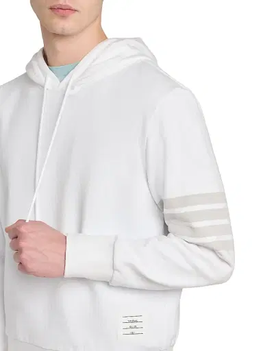 Thom Browne Men's 4 Bar Overdyed Loopback Cotton Hoodie | Thumbnail 6 Thom Browne Men's 4 Bar Overdyed Loopback Cotton Hoodie | Thumbnail 6