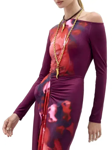 Silvia Tcherassi Women's Sabra Tie-Dye Off-The-Shoulder Blouse - Burgundy Flower | Thumbnail 3 Silvia Tcherassi Women's Sabra Tie-Dye Off-The-Shoulder Blouse - Burgundy Flower | Thumbnail 3