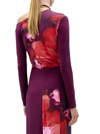 Silvia Tcherassi Women's Sabra Tie-Dye Off-The-Shoulder Blouse - Burgundy Flower | Thumbnail 4 Silvia Tcherassi Women's Sabra Tie-Dye Off-The-Shoulder Blouse - Burgundy Flower | Thumbnail 4