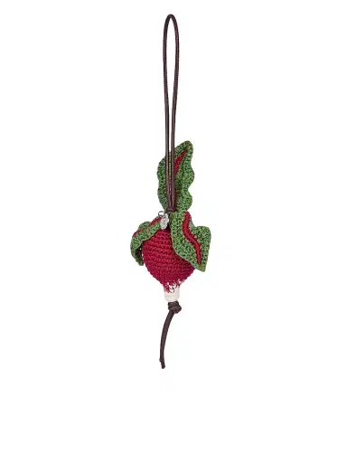 JW Anderson Women's Radish Cotton-Leather Bag Charm - Burgundy | Thumbnail 1