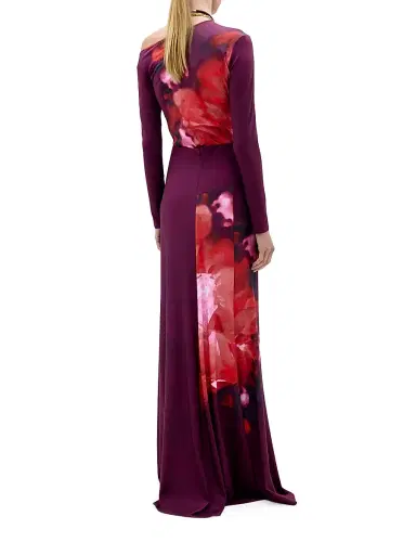 Silvia Tcherassi Women's Meissa Abstract Print Maxi Skirt - Burgundy Flower | Thumbnail 4