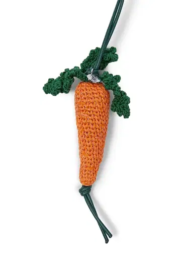 JW Anderson Women's Carrot Cotton-Leather Bag Charm - Orange | Thumbnail 2