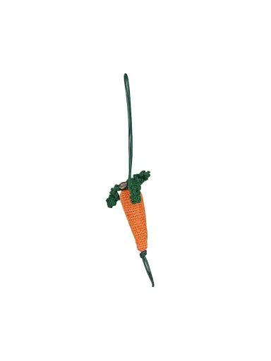 JW Anderson Women's Carrot Cotton-Leather Bag Charm - Orange | Thumbnail 3