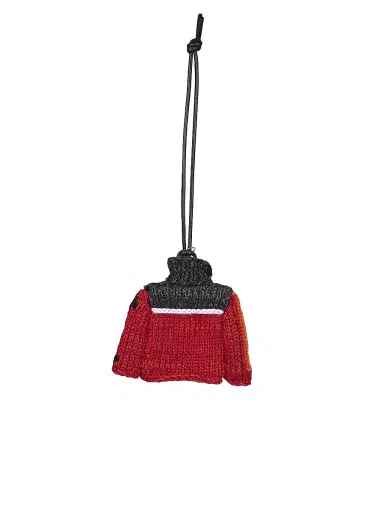 JW Anderson Women's House Cardigan Wool-Blend Bag Charm - Dark Brown | Thumbnail 2